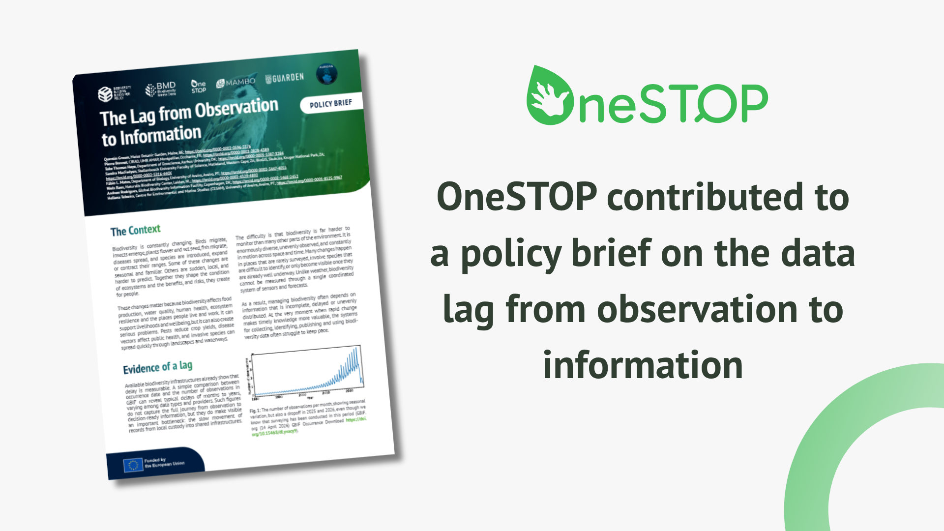 Addressing the lag between biodiversity data collection and actionable biodiversity information in a new policy brief